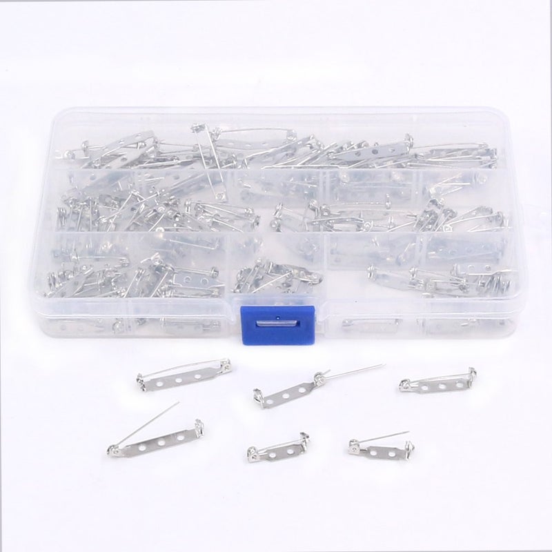 Rustark 120Pcs 3 Sizes Silver Tone Pin Back Clasp Brooch for Badge Crafts, Jewelry Crafting, Sewing Fabric, Making Corsage - Small/Medium/Large - Image 4
